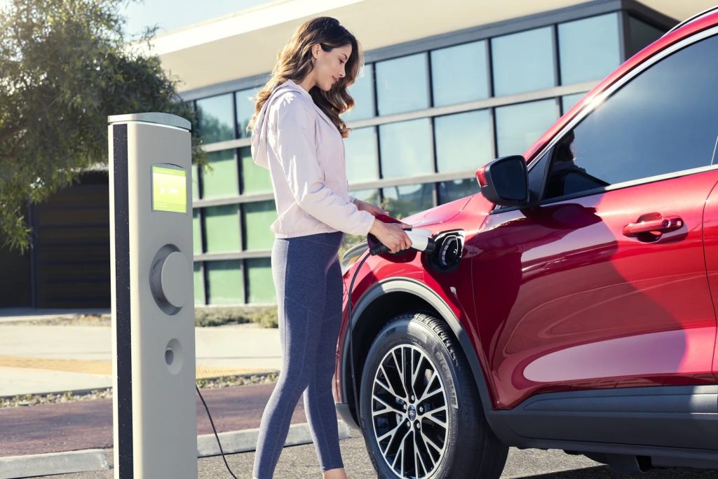 2023 Ford Escape Plug-in Hybrid vehicle at a charging station