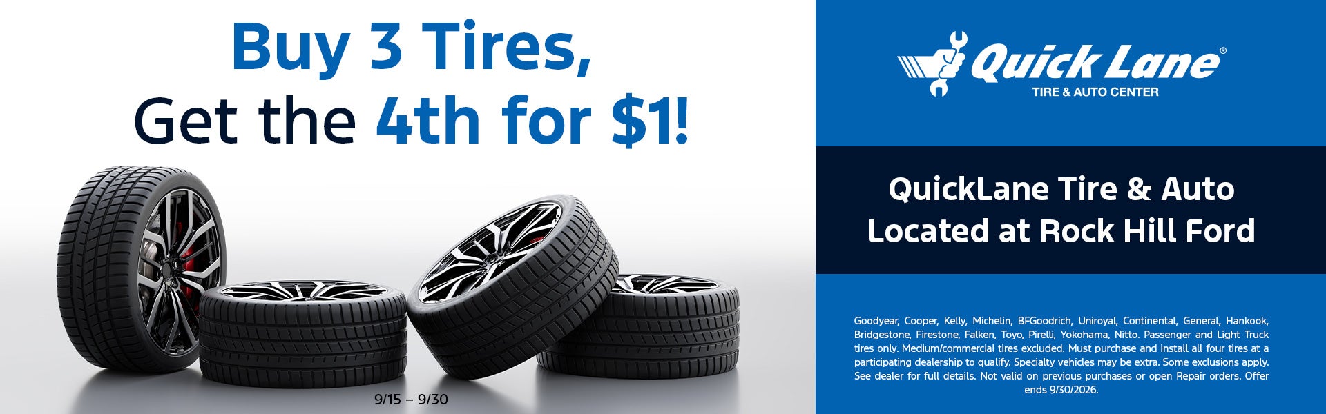 Buy 3 Tires, Get the 4th for $1